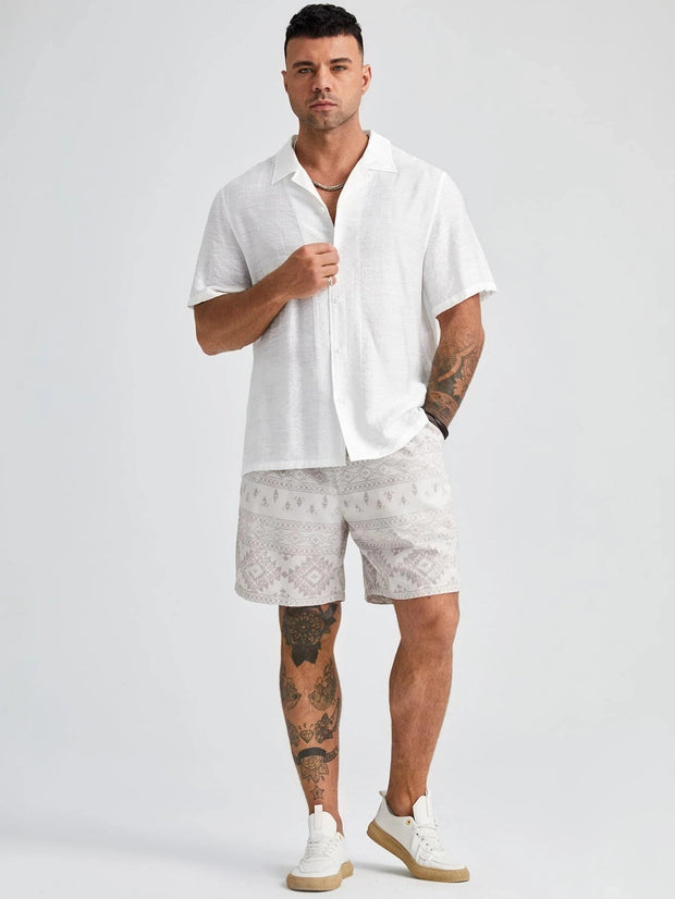 Manfinity Homme Men Plus Button Front Shirt cotton