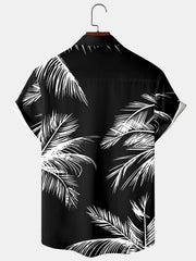 Tropical Palm Leaf Print Men's Shirt