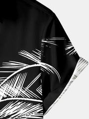 Tropical Palm Leaf Print Men's Shirt