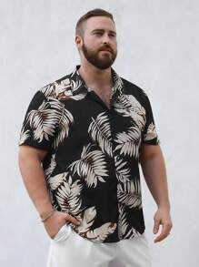 Men's Tropical Leaf Print Shirt